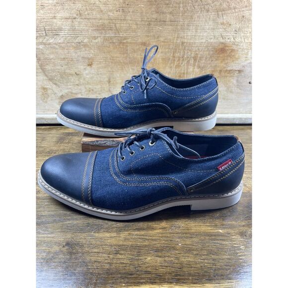 Levi's Mens Essex Denim Lace Up Shoes Size 10.5. Dress Or Casual Everyday - Picture 3 of 9